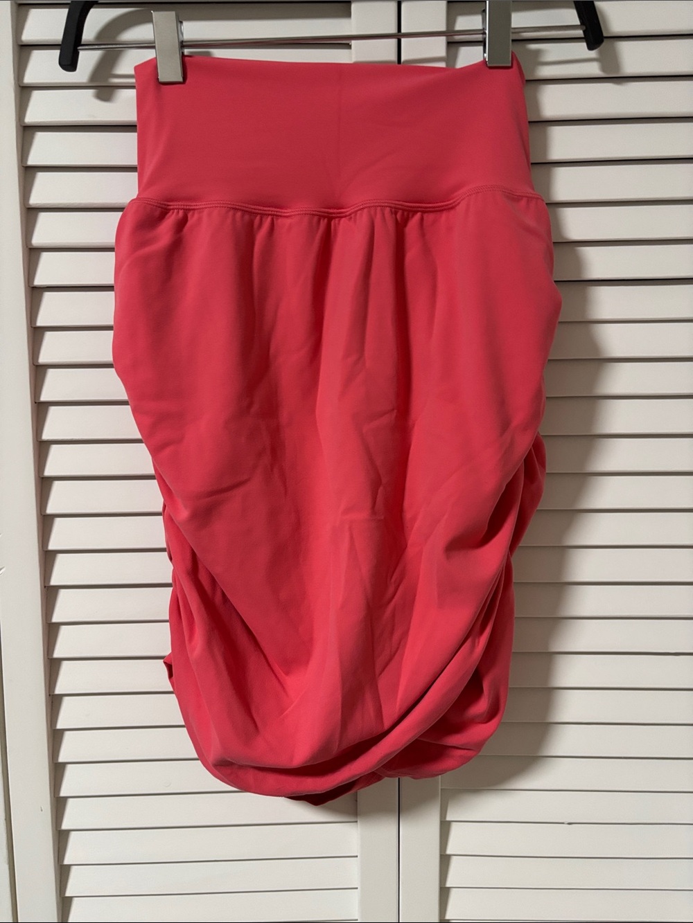 Athleta Coral-Red Gathered Skort